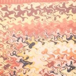 Pre Owned Missoni Orange & Red Printed Silk Square Scarf