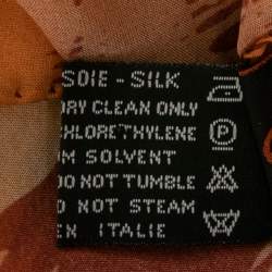 Pre Owned Missoni Orange & Red Printed Silk Square Scarf