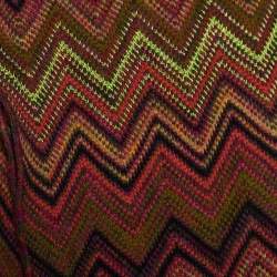 Pre Owned Missoni Multicolor Chevron Patterned Wool Knit Scarf