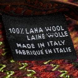 Pre Owned Missoni Multicolor Chevron Patterned Wool Knit Scarf