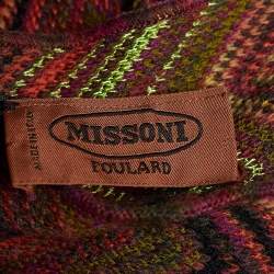 Pre Owned Missoni Multicolor Chevron Patterned Wool Knit Scarf