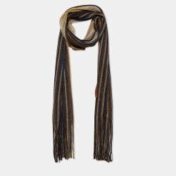 Pre Owned Missioni Multicolor Striped Knit Stole