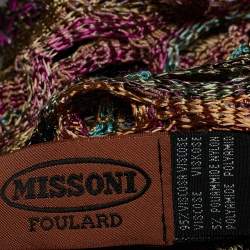 Pre Owned Missoni Multicolor Cut Out Patterned Knit Stole