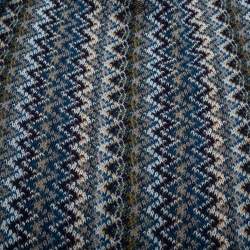 Pre Owned Missoni Multicolor Chevron Pattern Wool Knit Fringed Stole