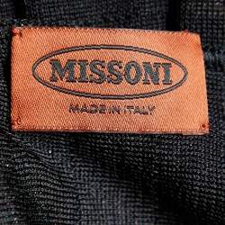 Pre Owned Missoni Black Striped Lurex Knit Scarf