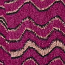Missoni Pink Chevron Pattern Wool Knit Scarf