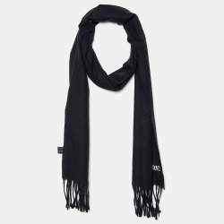 Pre Owned Missoni Black Polyester Fringed Scarf