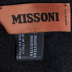 Pre Owned Missoni Black Polyester Fringed Scarf