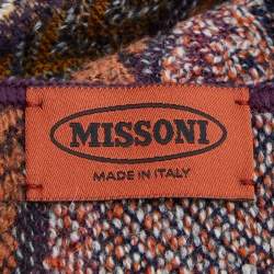 Missoni Multicolor Chevron Pattern Wool Blend Knit Stole