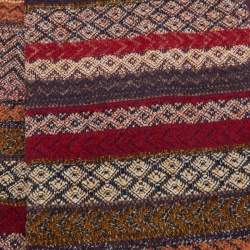 Missoni Multicolor Chevron Pattern Wool Blend Knit Stole