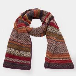 Missoni Multicolor Chevron Pattern Wool Blend Knit Stole