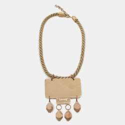 Pre Owned Missoni Resin Pendant Gold Tone Choker Necklace