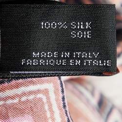 Pre Owned Missoni Pink Multicolor Printed Silk Triangular Scarf