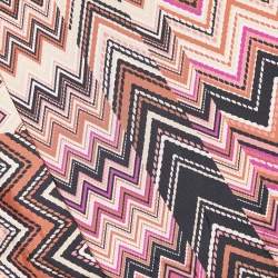 Pre Owned Missoni Pink Multicolor Printed Silk Triangular Scarf