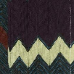 Pre Owned Missoni Multicolor Chevron Wool Knit Scarf