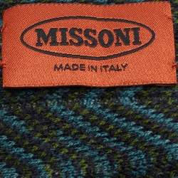 Pre Owned Missoni Multicolor Chevron Wool Knit Scarf
