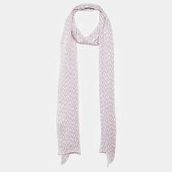 Pre Owned Missoni Lavender Printed Silk Stole