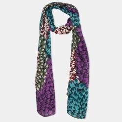 Pre Owned Missoni Multicolor Floral Printed Silk Scarf