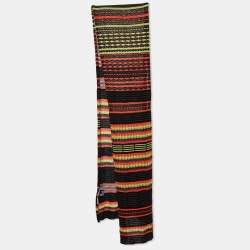 Pre Owned M Missoni Multicolor Patterned Cotton Knit Stole