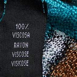 Pre Owned Missoni Multicolor Zig Zag Knit Fringed Scarf