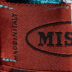 Pre Owned Missoni Multicolor Zig Zag Knit Fringed Scarf