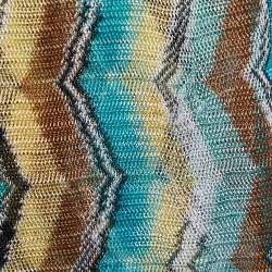 Pre Owned Missoni Multicolor Zig Zag Knit Fringed Scarf
