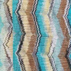 Pre Owned Missoni Multicolor Zig Zag Knit Fringed Scarf