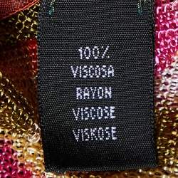 Pre Owned Missoni Multicolor Zig Zag Knit Fringed Scarf