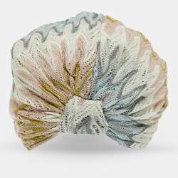 Pre Owned Missoni Multicolor Chevron Knit Beach Turban Size 56