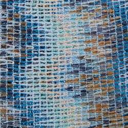 Pre Owned Missoni Vintage Blue Patterned Knit Fringed Scarf