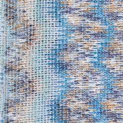 Pre Owned Missoni Vintage Blue Patterned Knit Fringed Scarf