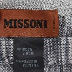 Pre Owned Missoni Grey Ribbed Lurex Knit Stole