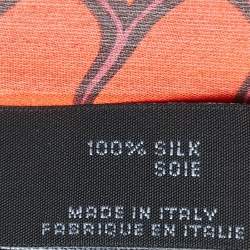 Pre Owned Missoni Pink/Orange Chevron Print Silk Scarf