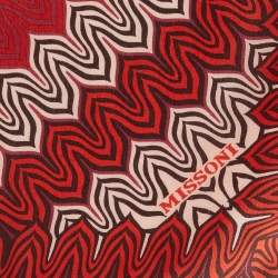 Pre Owned Missoni Pink/Orange Chevron Print Silk Scarf