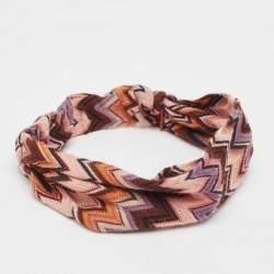 Pre Owned Missoni Multicolor Chevron Knit Headband One Size