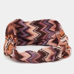 Pre Owned Missoni Multicolor Chevron Knit Headband One Size