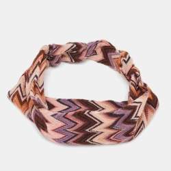 Pre Owned Missoni Multicolor Chevron Knit Headband One Size
