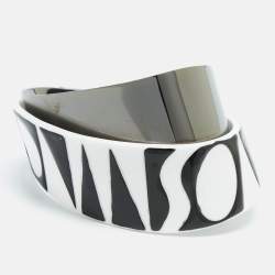 Missoni Monochrome Logo Resin Gunmetal Tone Cuff Bracelet