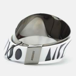 Missoni Monochrome Logo Resin Gunmetal Tone Cuff Bracelet