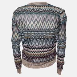 Pre Owned Missoni Multicolor Chevron Knit Long Sleeve Sweater S
