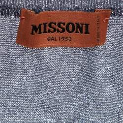 Pre Owned Missoni Metallic Blue V-Neck Camisole L