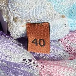 Pre Owned Missoni Multicolor Chevron Lurex Knit Wide Leg Side Open Pants S