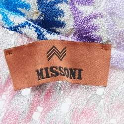 Pre Owned Missoni Multicolor Chevron Lurex Knit Wide Leg Side Open Pants S