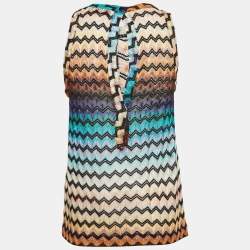 Missoni Multicolor Chevron Knit Sheer Tank Top M