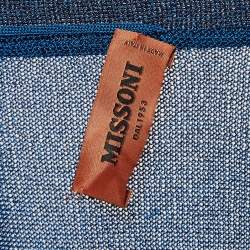 Missoni Blue Lurex Knit Open Front Cardigan M