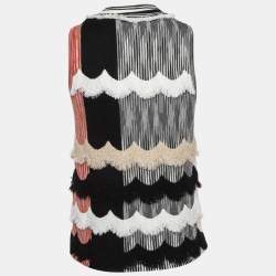 Pre Owned Missoni Multicolor Patterned Knit Scallop Detail Tank Top S