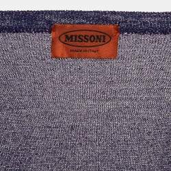 Missoni Purple Lurex Knit Long Front Open Cardigan S