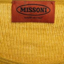 Pre Owned Missoni Yellow Wool Rib Knit Tank Top M