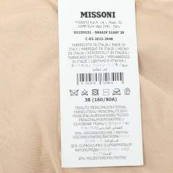 Pre Owned Missoni Beige Lurex Lace Midi Dress S