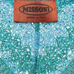 Pre Owned Missoni Green/Blue Lurex Knit Hooded Cover-Up S